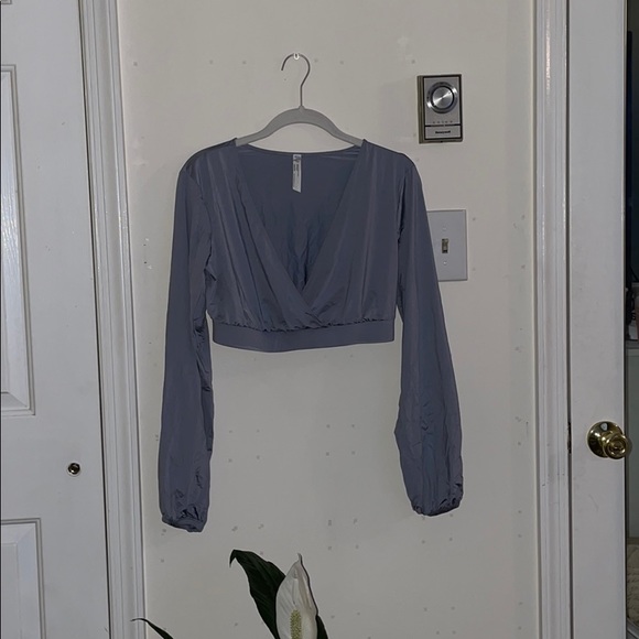 Free People Silky Wrap Style/Surplice Top - Picture 2 of 4